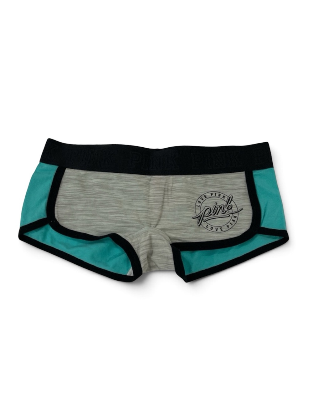 PINK Victoria's Secret Gray and Teal Boyshort Panties | XS | NWT